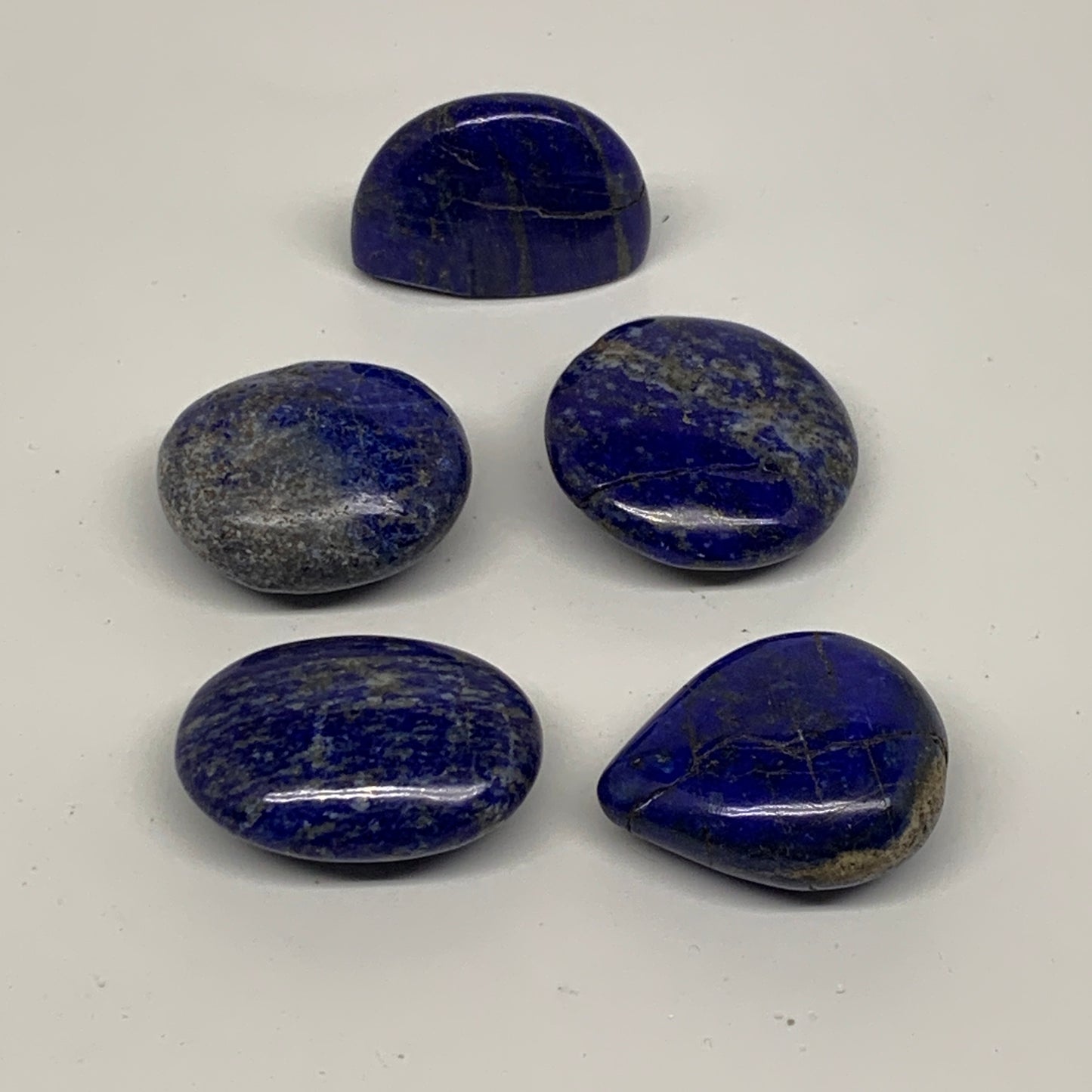 120g, 1"-1.5", 5pcs, Natural Lapis Lazuli Palm Stone @Afghanistan, B36766