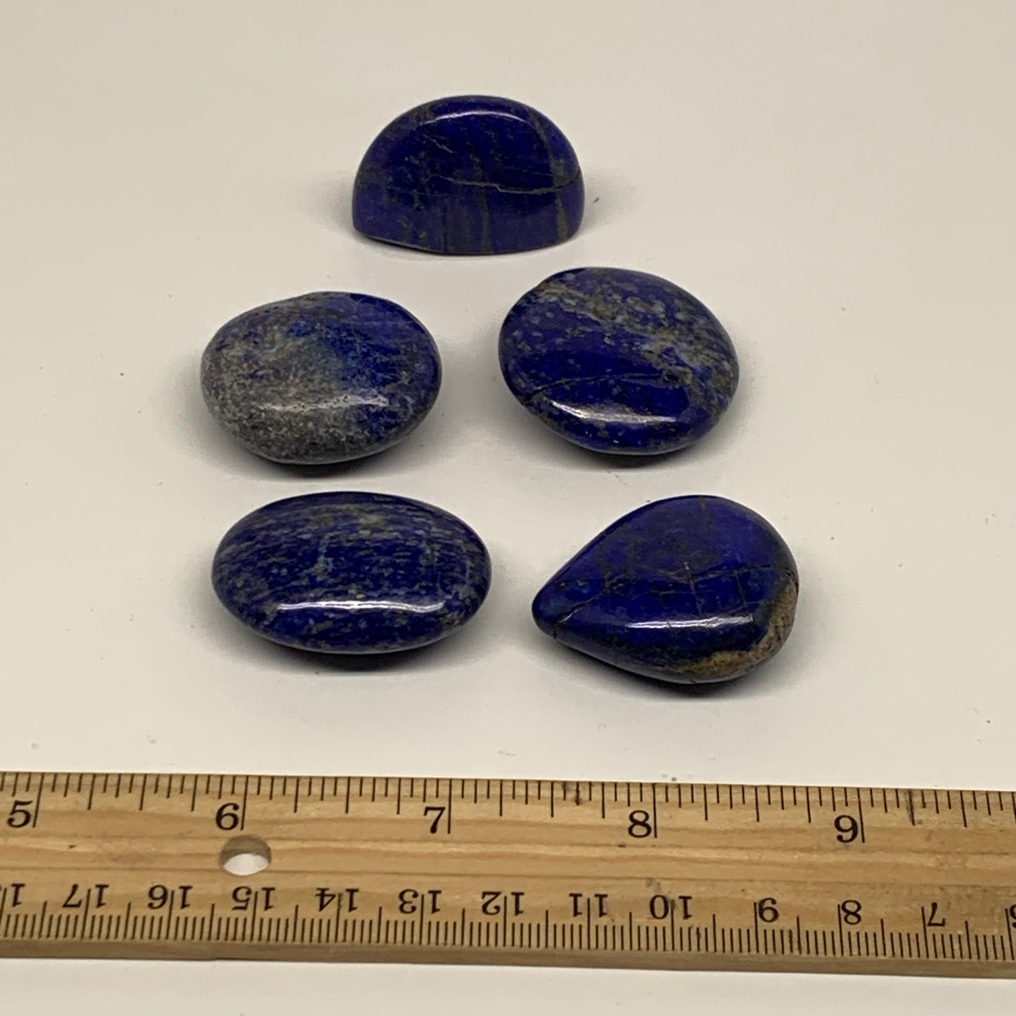 120g, 1"-1.5", 5pcs, Natural Lapis Lazuli Palm Stone @Afghanistan, B36766