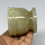 0.76 lbs, 2.3"x2.5", Natural Green Onyx Crystal Pestle and Mortar Handmade, B32583