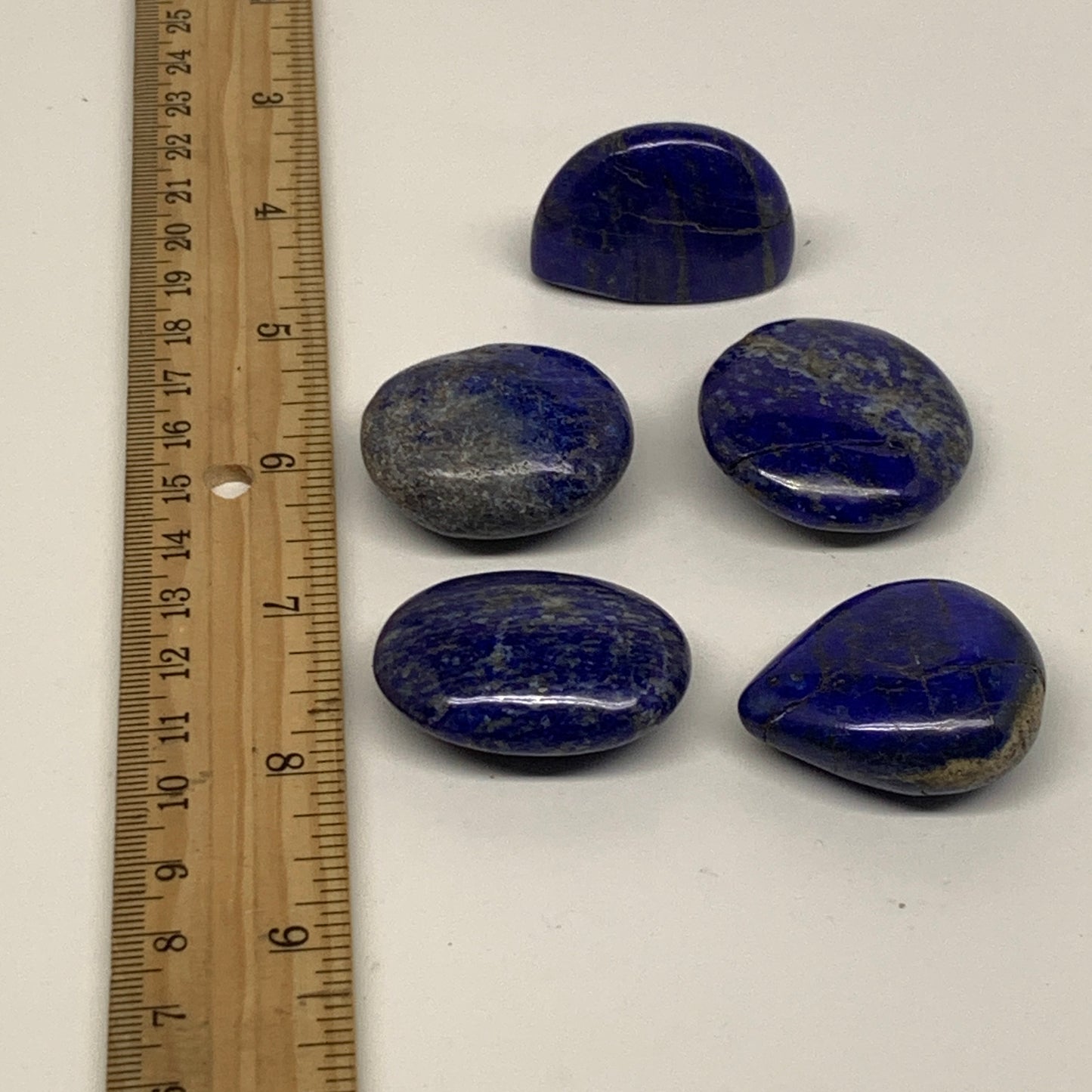 120g, 1"-1.5", 5pcs, Natural Lapis Lazuli Palm Stone @Afghanistan, B36766