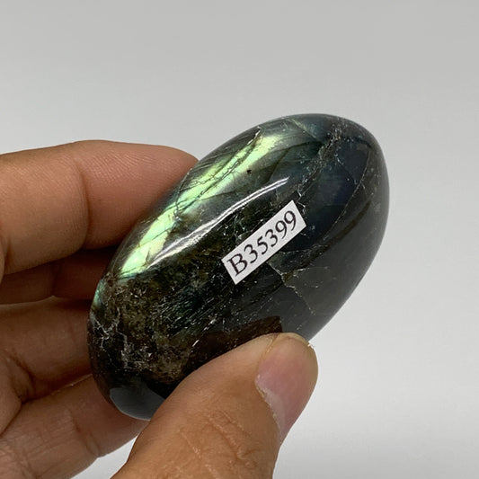 103.3g, 2.3"x1.7"x1", Labradorite Palm-stone Tumbled Reiki, B35399)