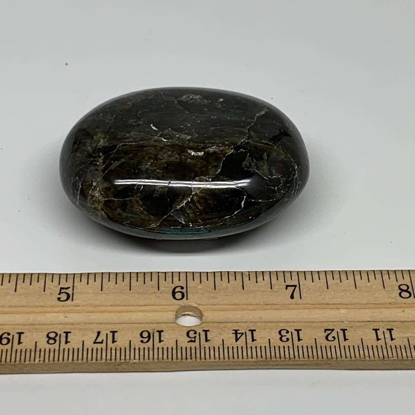 103.3g, 2.3"x1.7"x1", Labradorite Palm-stone Tumbled Reiki, B35399)