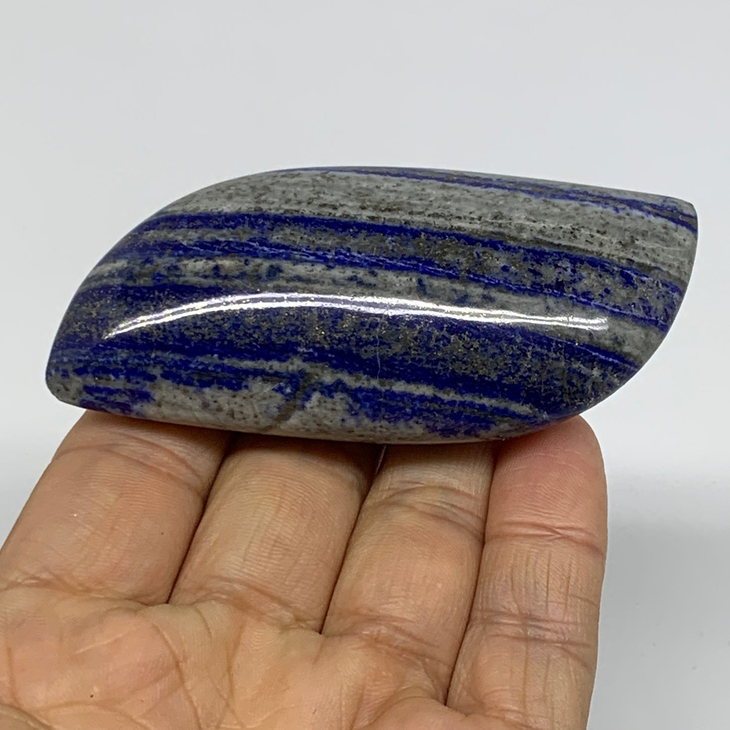 96.6g, 3"x1.5"x0.8", Natural Lapis Lazuli Palm Stone @Afghanistan, B36767