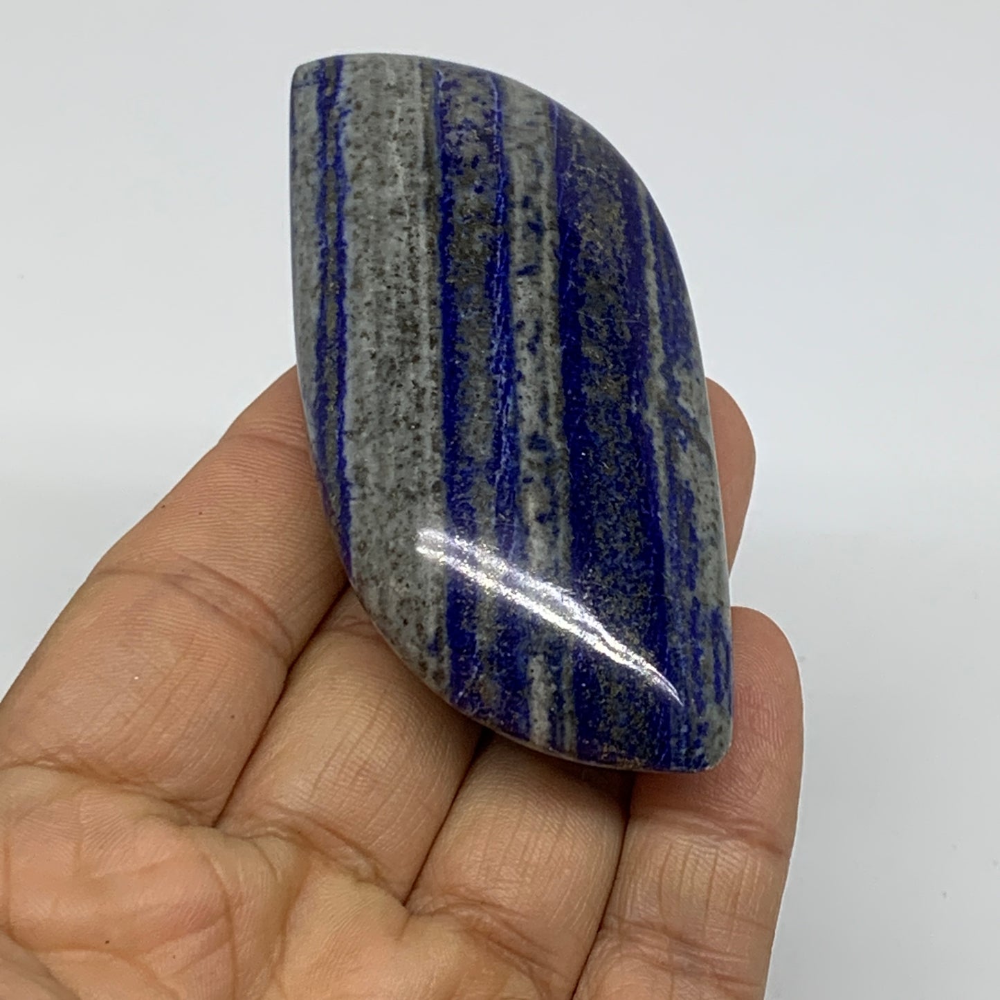 96.6g, 3"x1.5"x0.8", Natural Lapis Lazuli Palm Stone @Afghanistan, B36767