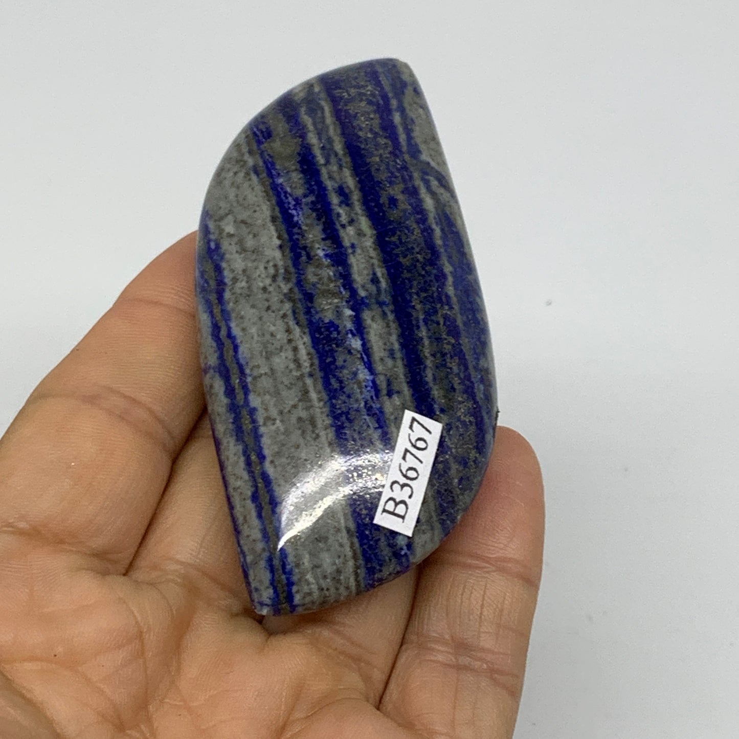 96.6g, 3"x1.5"x0.8", Natural Lapis Lazuli Palm Stone @Afghanistan, B36767
