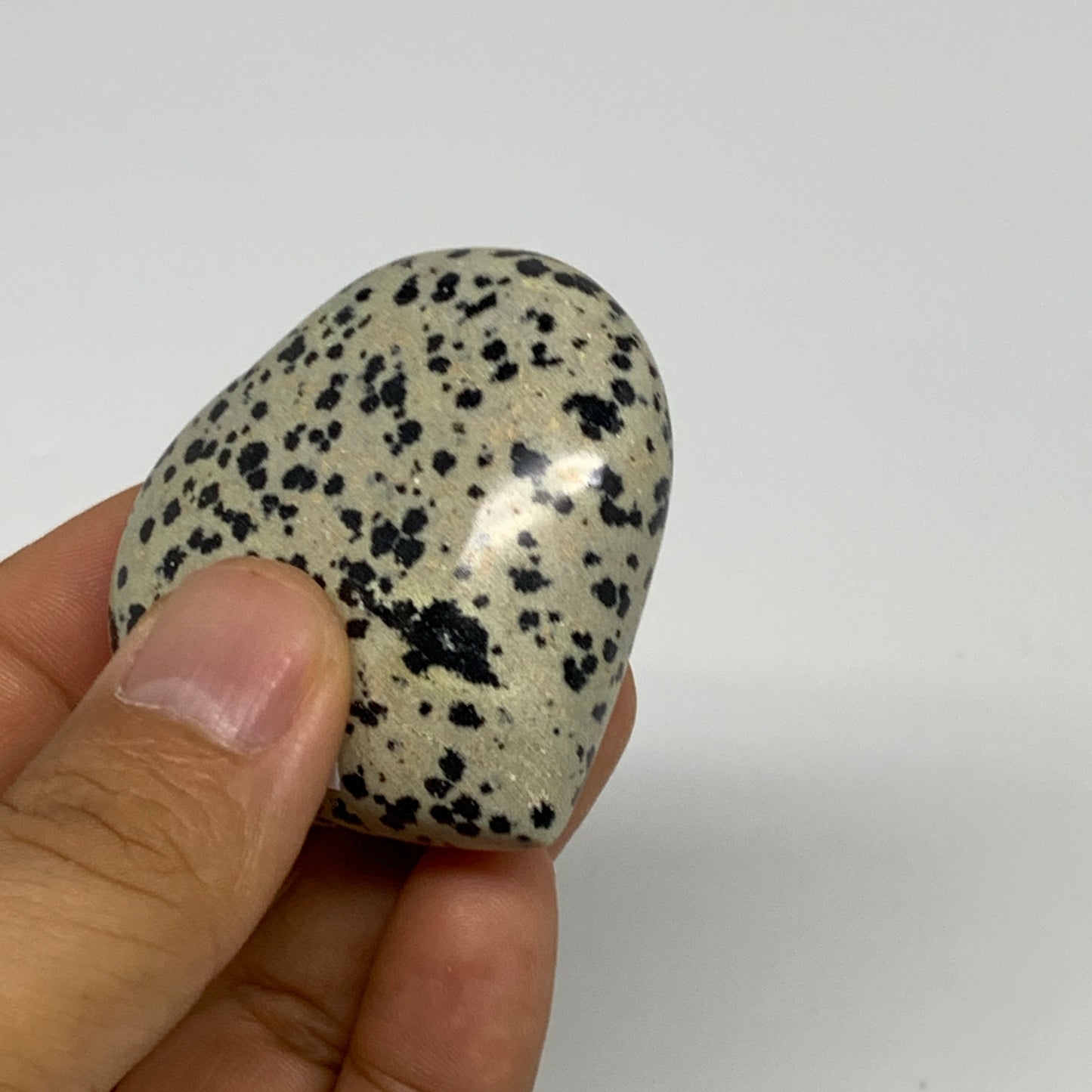 74.2g,2"x2.1"x0.9" Dalmatian Jasper Heart Polished Healing Home Decor, B29710