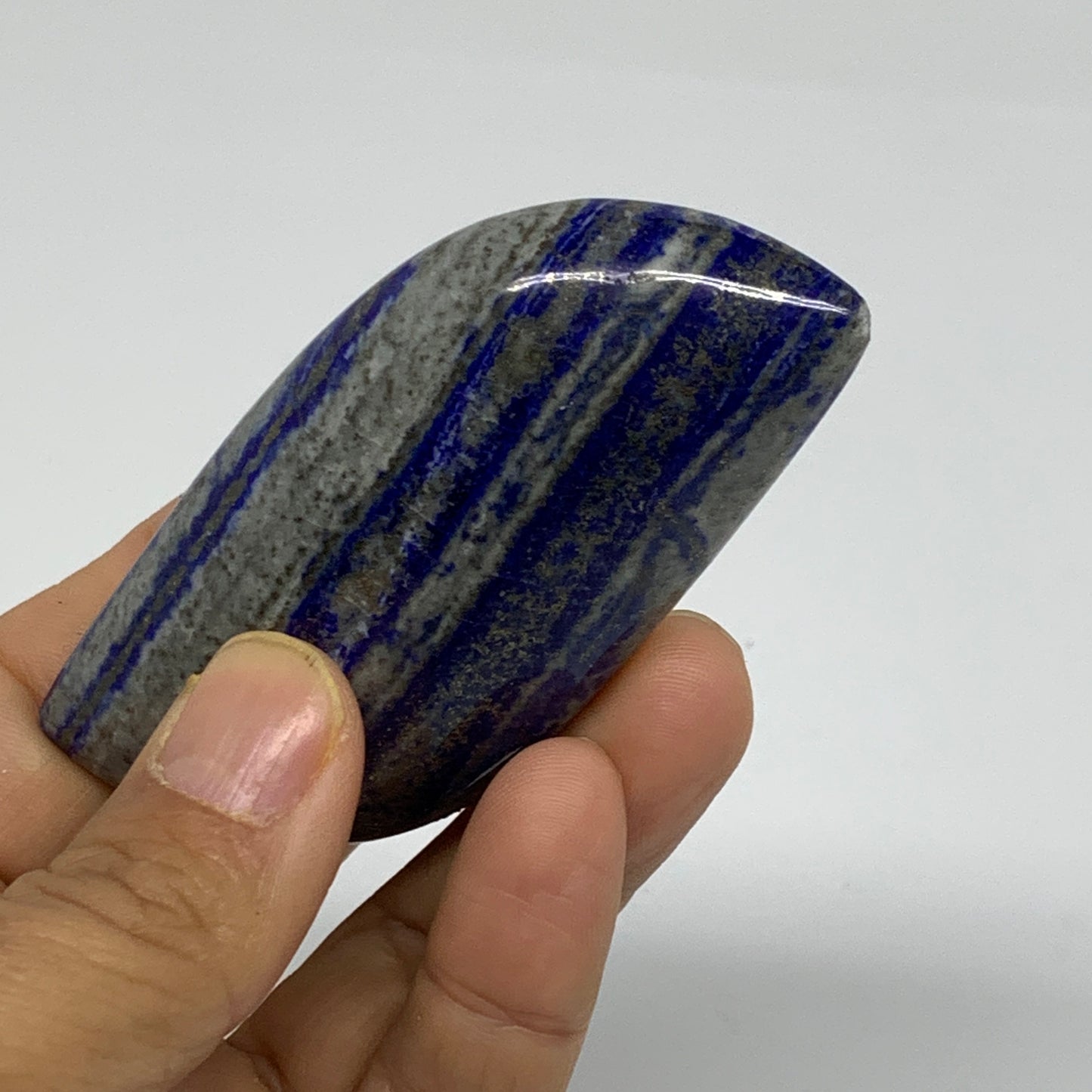 96.6g, 3"x1.5"x0.8", Natural Lapis Lazuli Palm Stone @Afghanistan, B36767