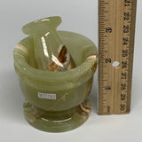 0.76 lbs, 2.3"x2.5", Natural Green Onyx Crystal Pestle and Mortar Handmade, B32583