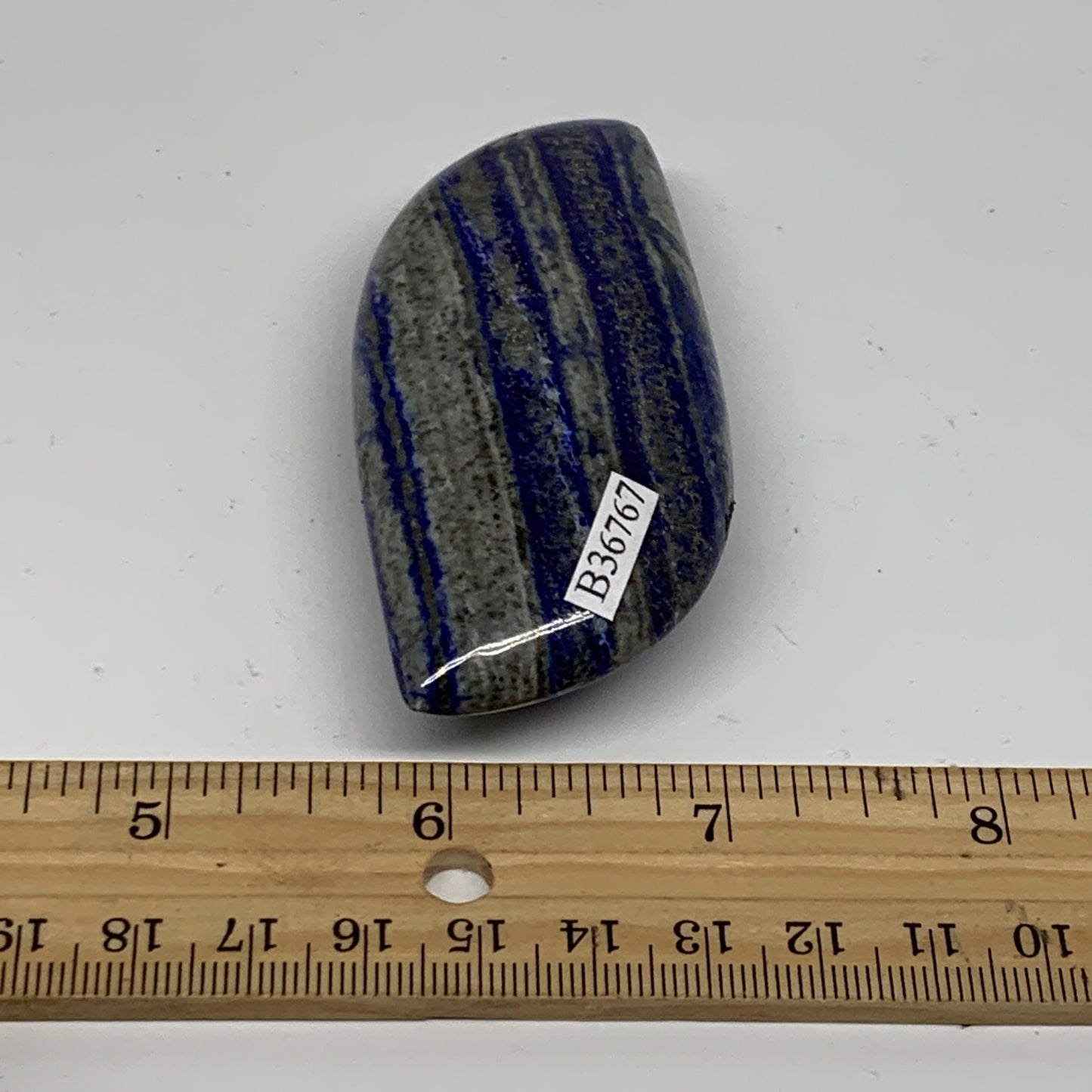 96.6g, 3"x1.5"x0.8", Natural Lapis Lazuli Palm Stone @Afghanistan, B36767