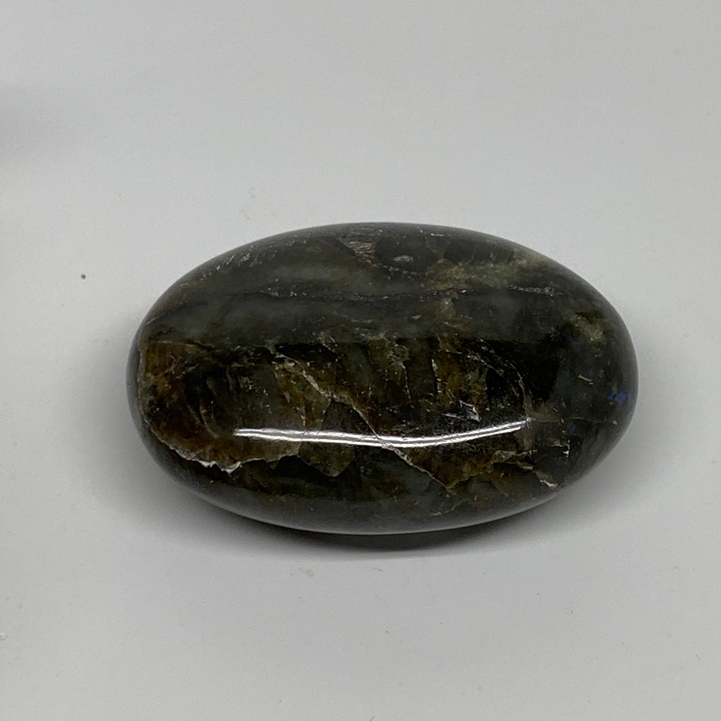 97.2g, 2.4"x1.8"x0.9", Labradorite Palm-stone Tumbled Reiki, B35400