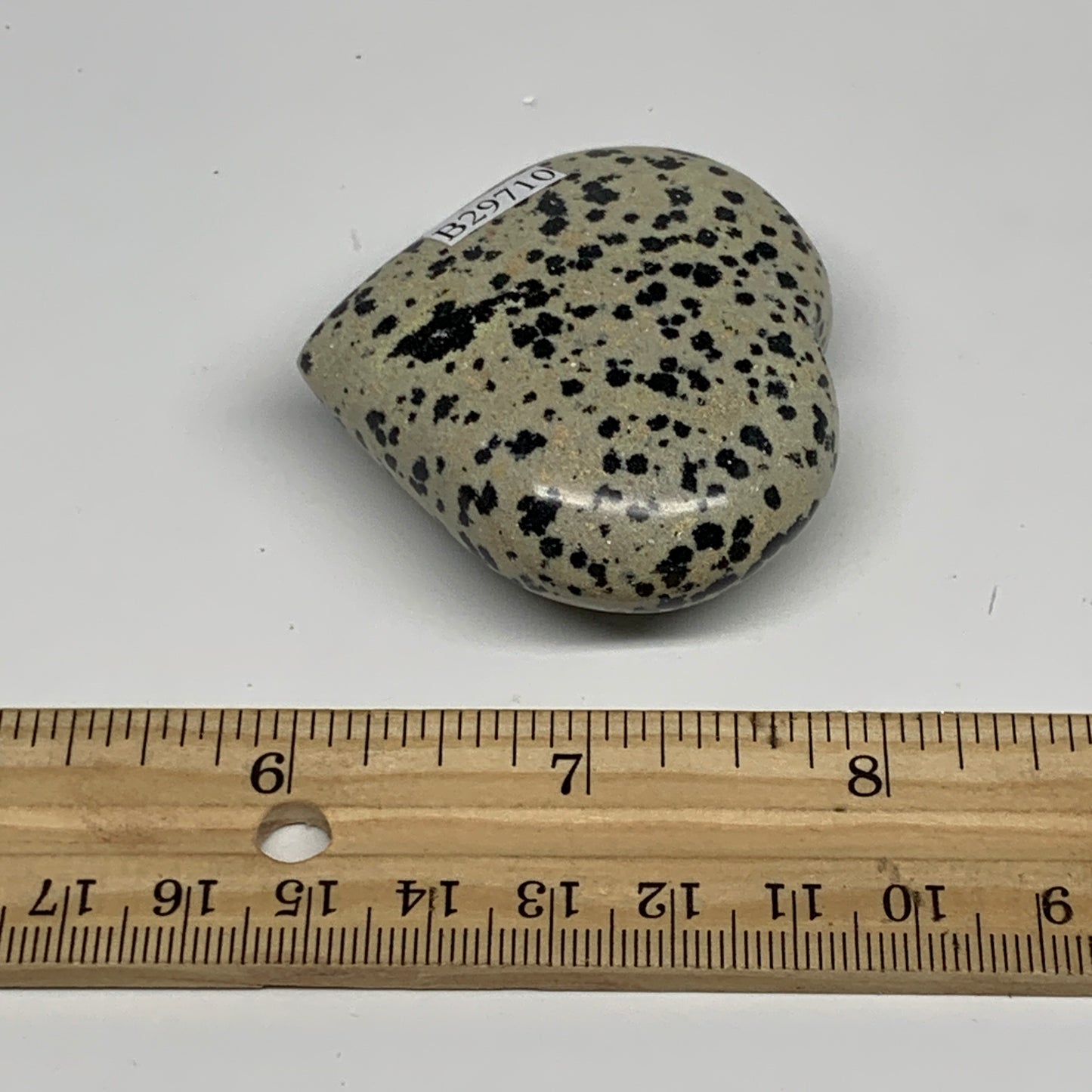 74.2g,2"x2.1"x0.9" Dalmatian Jasper Heart Polished Healing Home Decor, B29710