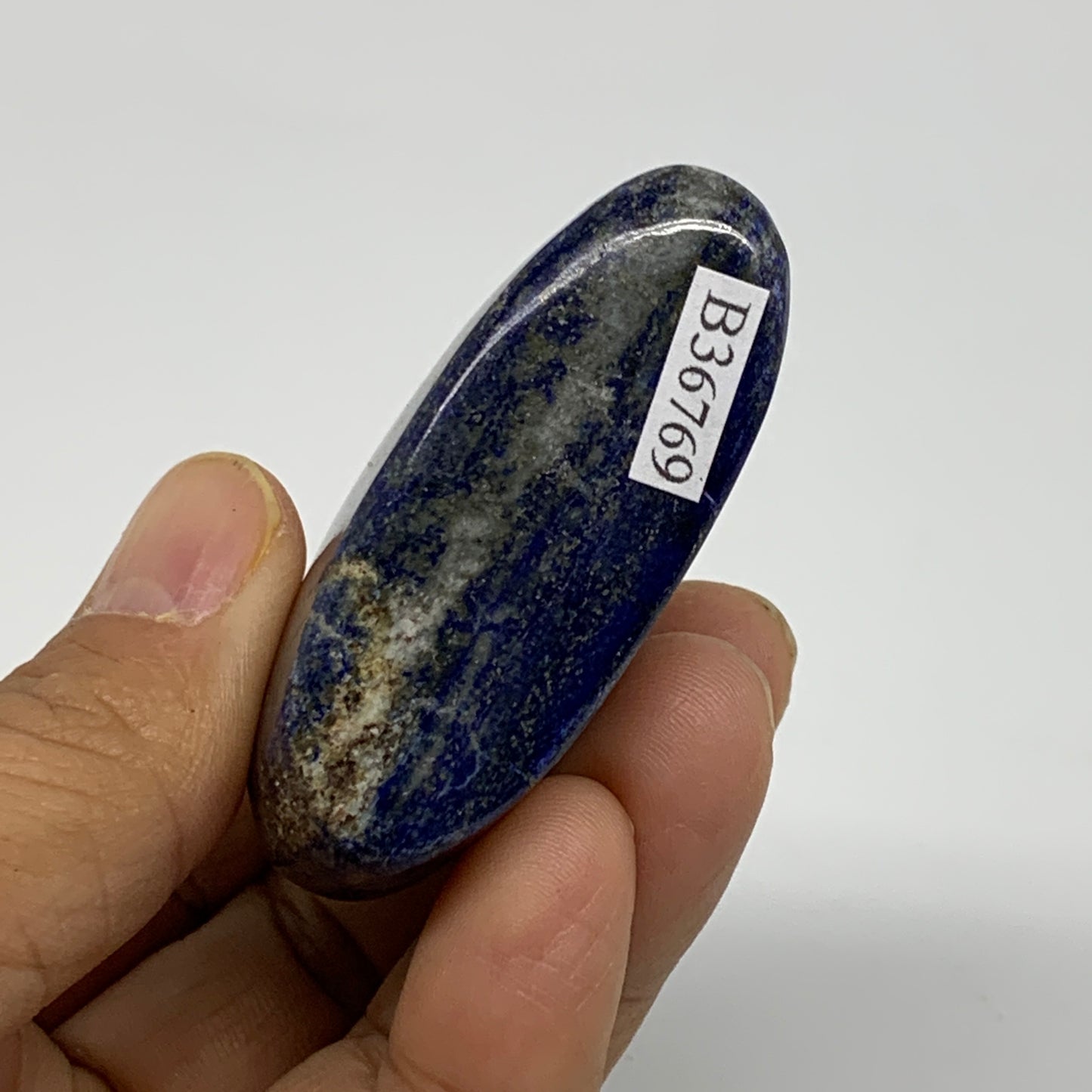 103.6g, 1.8"x2.2"x0.8", Natural Lapis Lazuli Palm Stone @Afghanistan, B36769