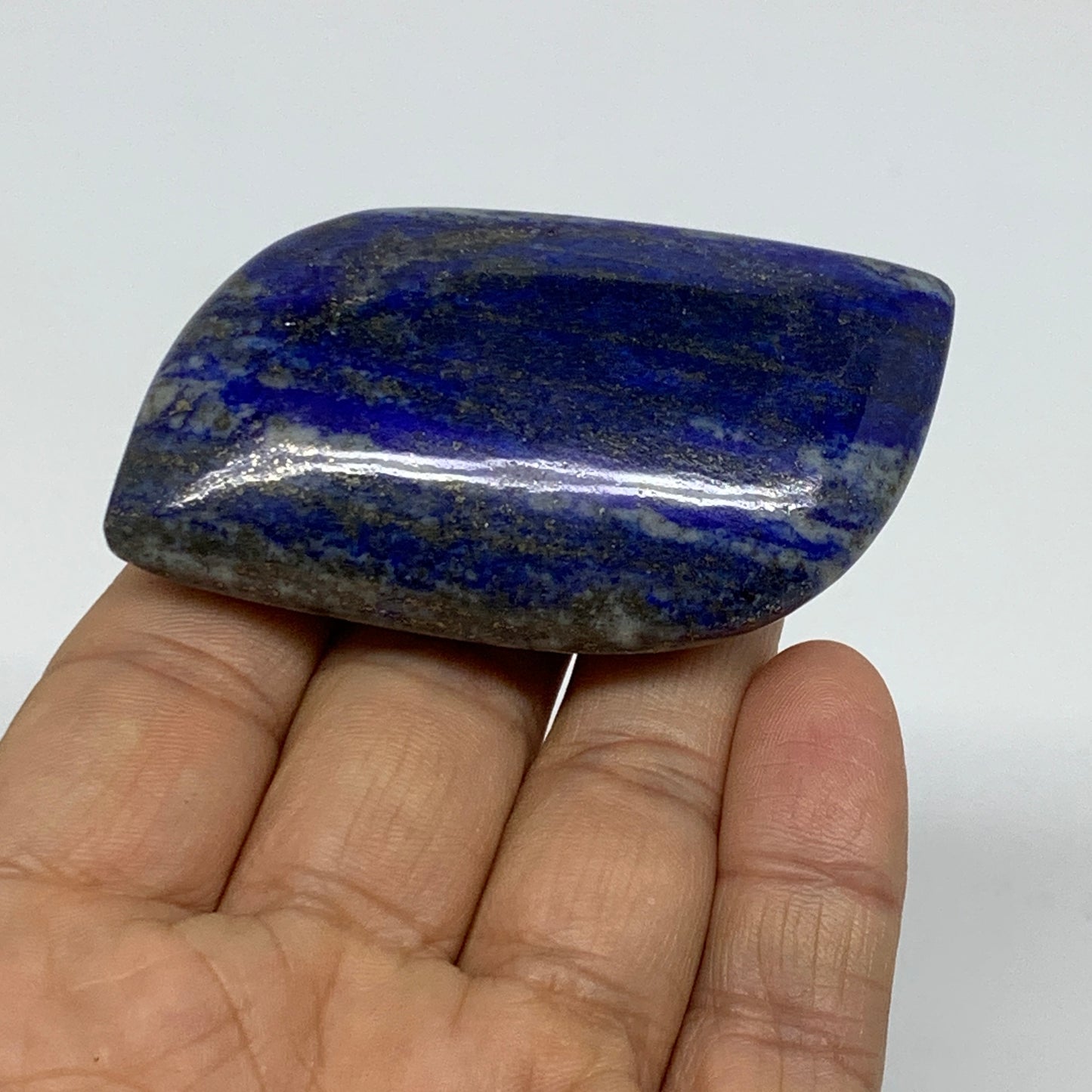 77.4g, 2.4"x1.5"x0.7", Natural Lapis Lazuli Palm Stone @Afghanistan, B36770