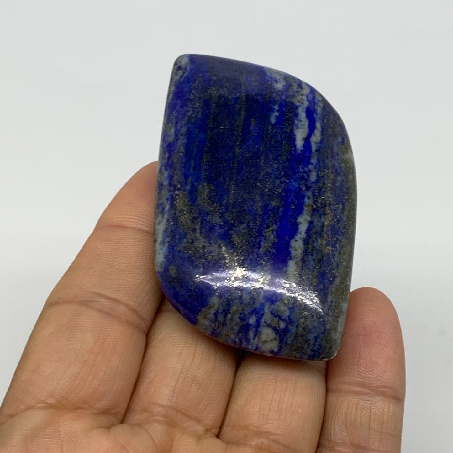 77.4g, 2.4"x1.5"x0.7", Natural Lapis Lazuli Palm Stone @Afghanistan, B36770