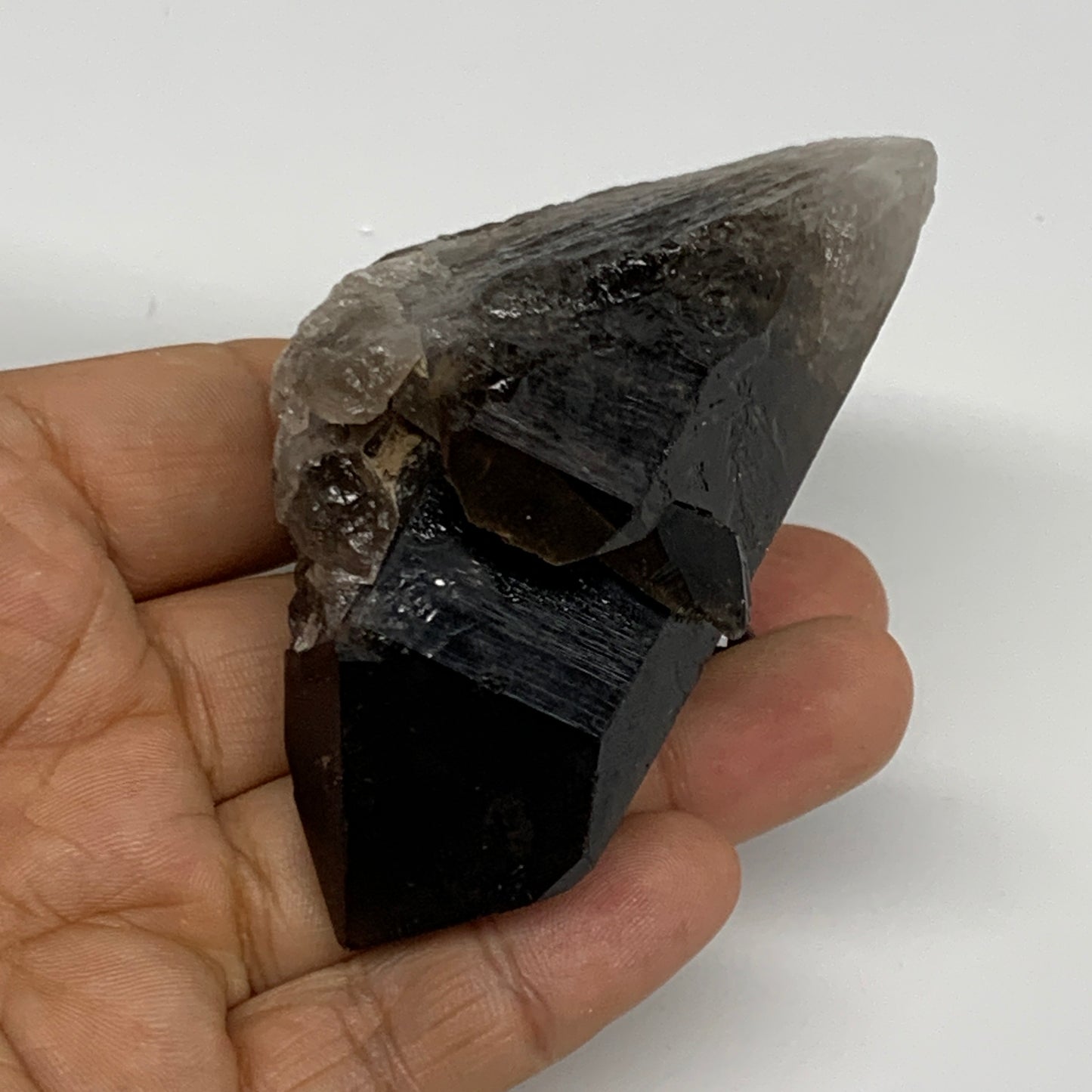 129.6g,3.3"x1.7"x1.6",Smoky Quartz Crystal Mineral,Specimen Terminated,B28819