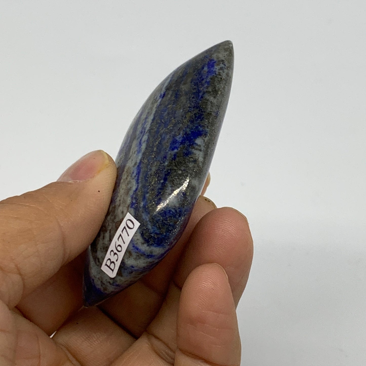 77.4g, 2.4"x1.5"x0.7", Natural Lapis Lazuli Palm Stone @Afghanistan, B36770