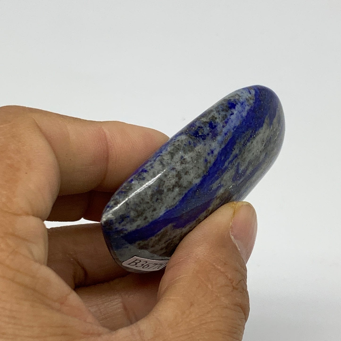 77.4g, 2.4"x1.5"x0.7", Natural Lapis Lazuli Palm Stone @Afghanistan, B36770