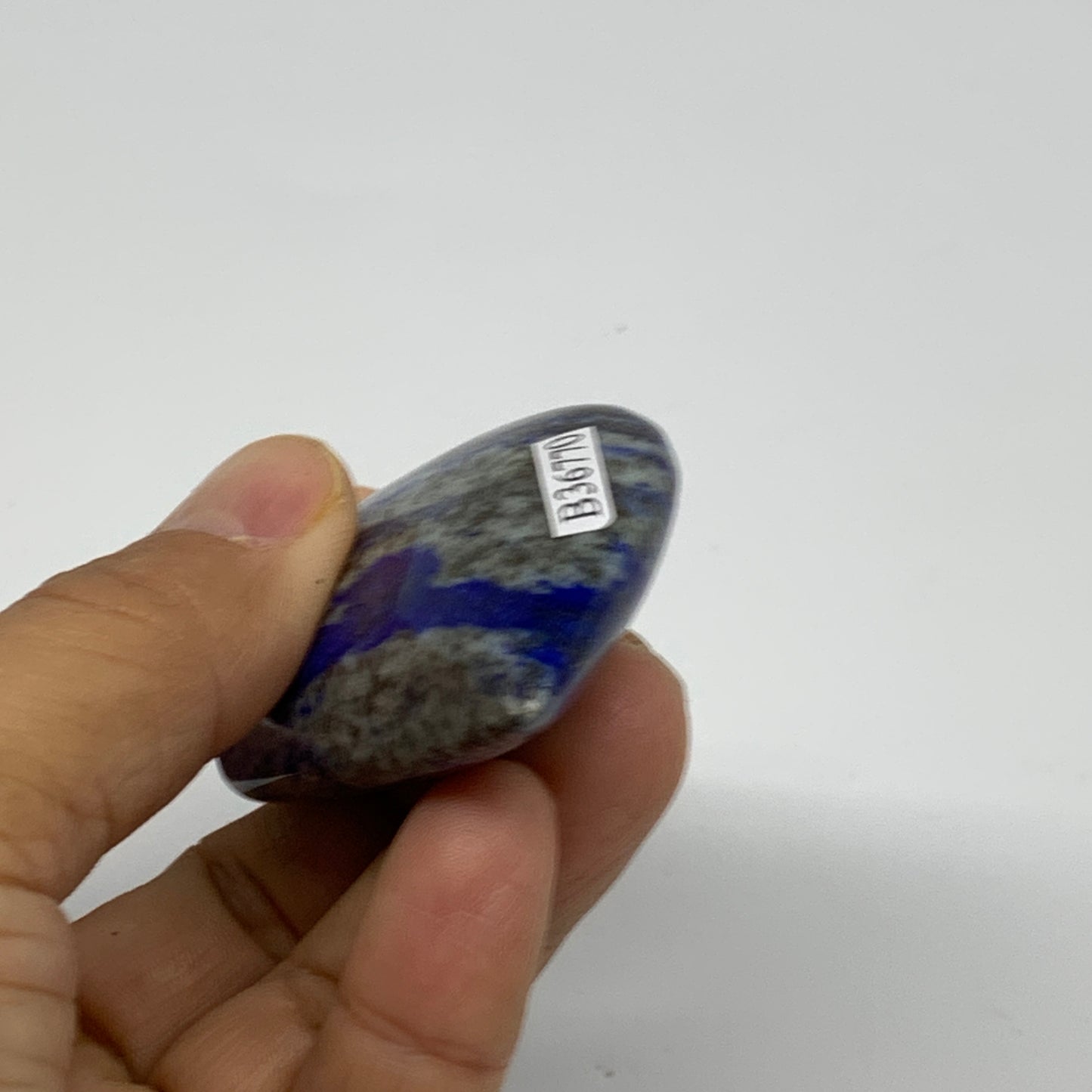 77.4g, 2.4"x1.5"x0.7", Natural Lapis Lazuli Palm Stone @Afghanistan, B36770