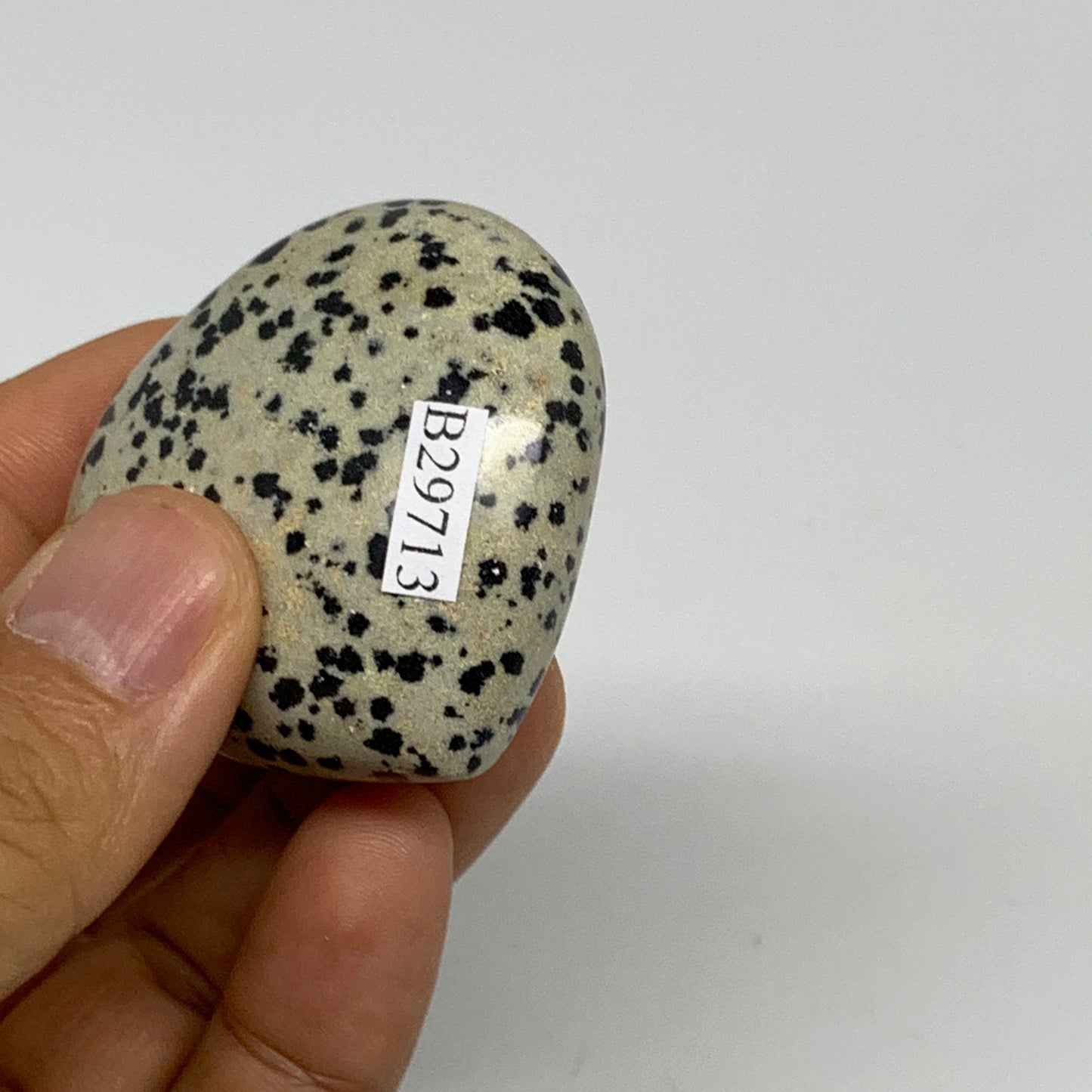 59.9g,1.8"x1.9"x0.8" Dalmatian Jasper Heart Polished Healing Home Decor, B29713