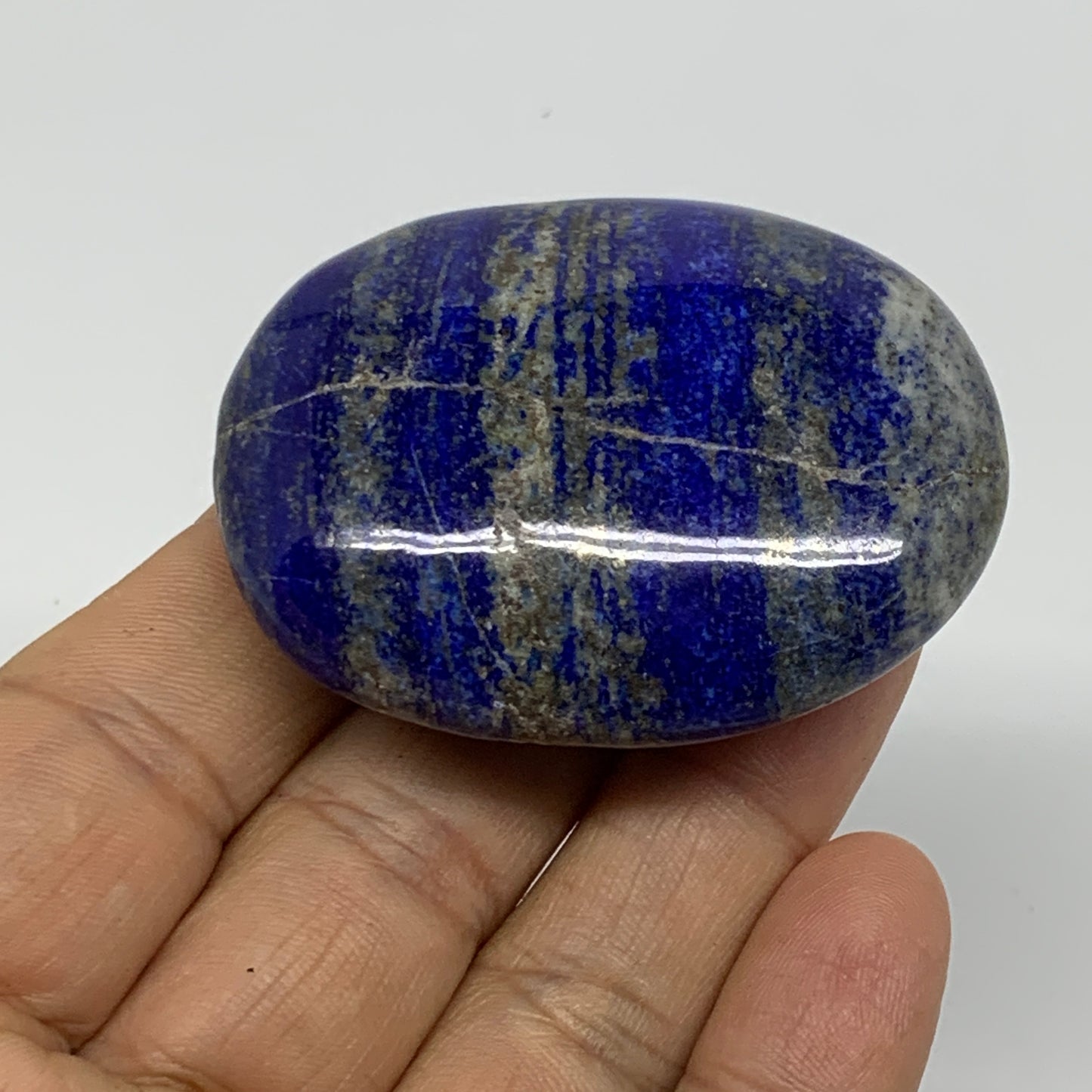 74.3g, 2.1"x1.7"x0.7", Natural Lapis Lazuli Palm Stone @Afghanistan, B36771