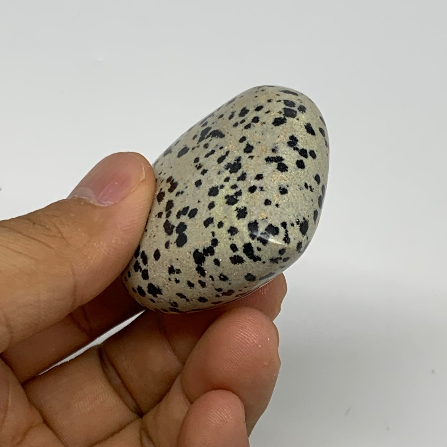 59.9g,1.8"x1.9"x0.8" Dalmatian Jasper Heart Polished Healing Home Decor, B29713