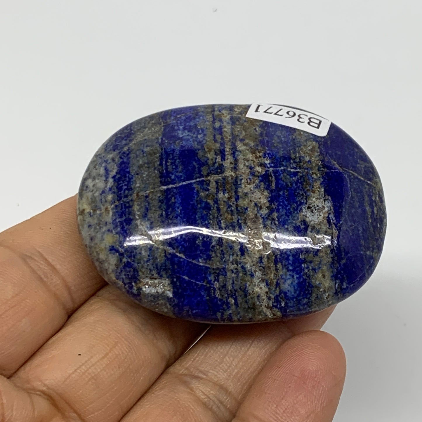 74.3g, 2.1"x1.7"x0.7", Natural Lapis Lazuli Palm Stone @Afghanistan, B36771