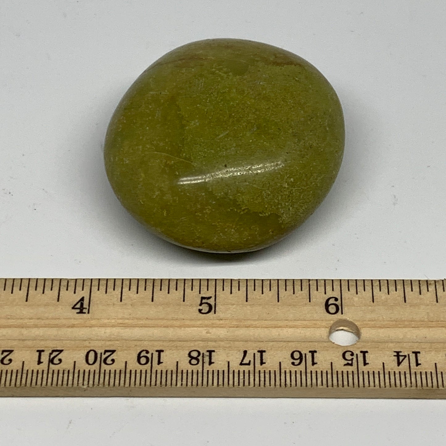 79.8g, 2.1"x2"x1.1", Green Opal Crystal PalmStone Polished Reiki, B28181