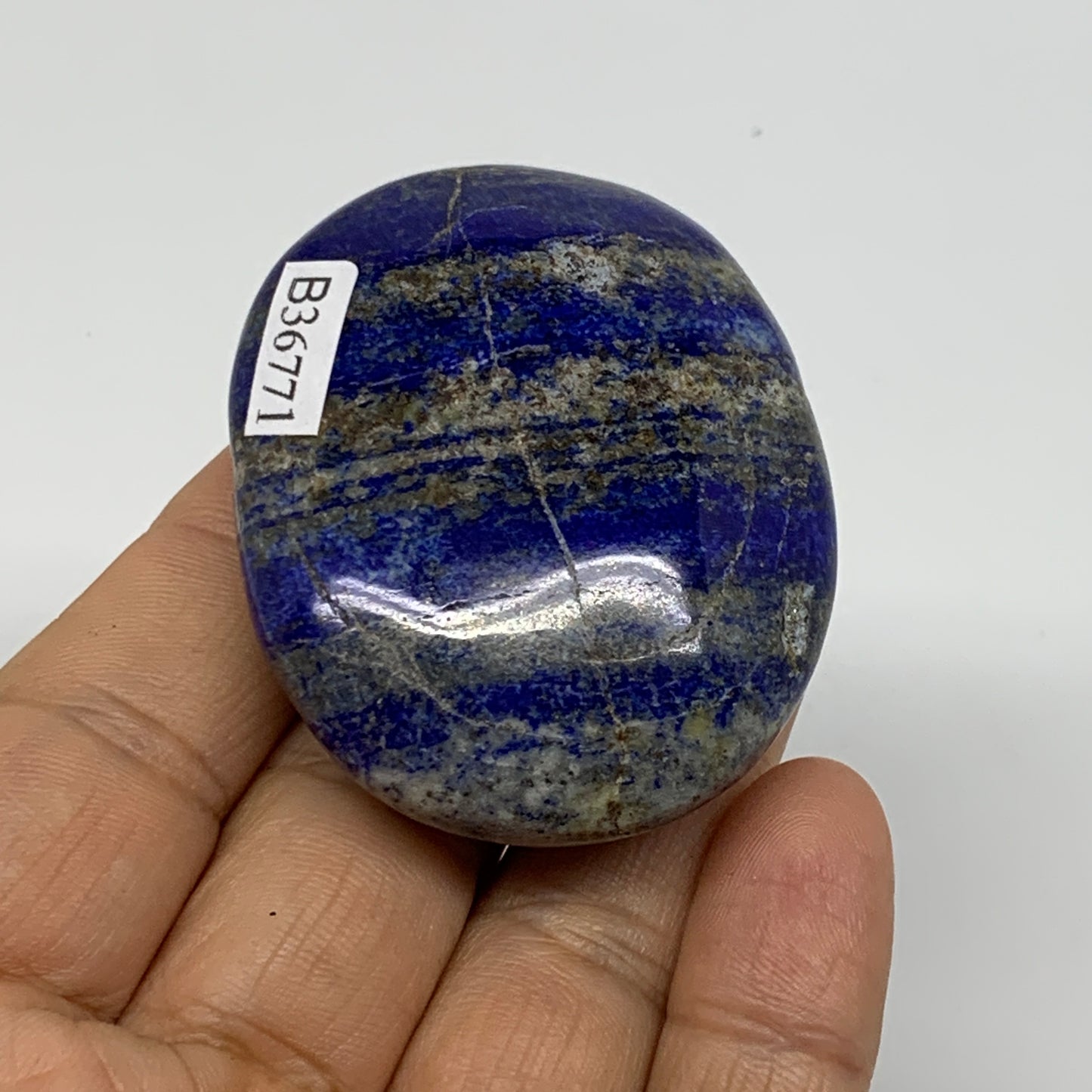 74.3g, 2.1"x1.7"x0.7", Natural Lapis Lazuli Palm Stone @Afghanistan, B36771