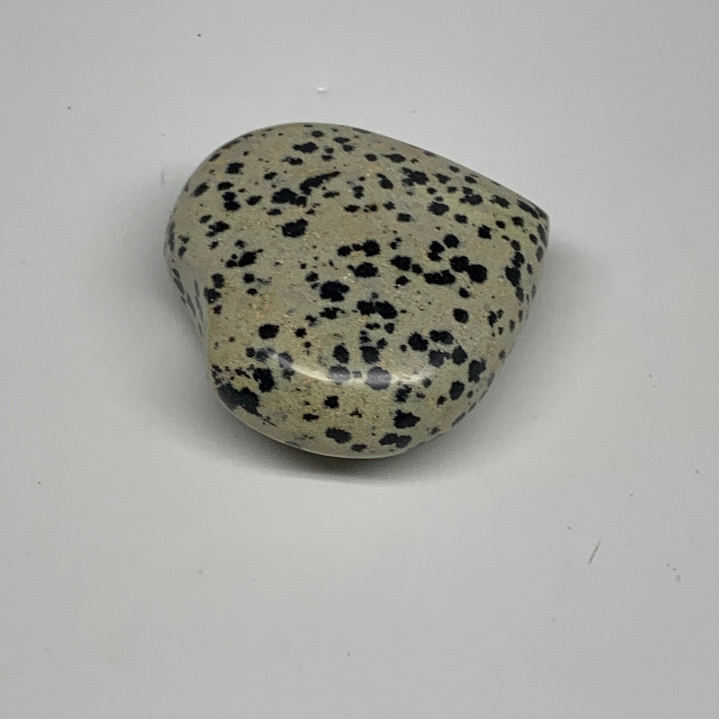 59.9g,1.8"x1.9"x0.8" Dalmatian Jasper Heart Polished Healing Home Decor, B29713