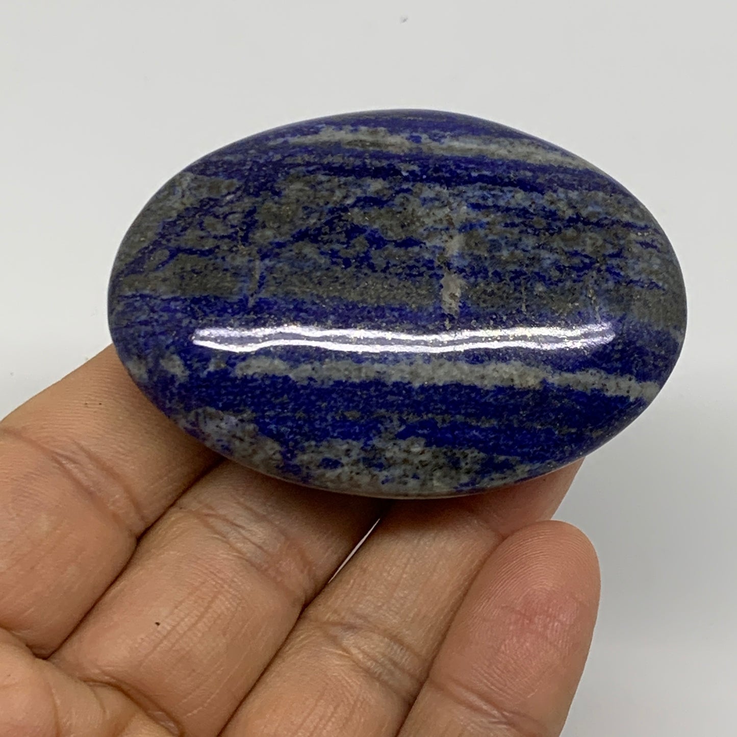 82.7g, 2.4"x1.8"x0.8", Natural Lapis Lazuli Palm Stone @Afghanistan, B36773