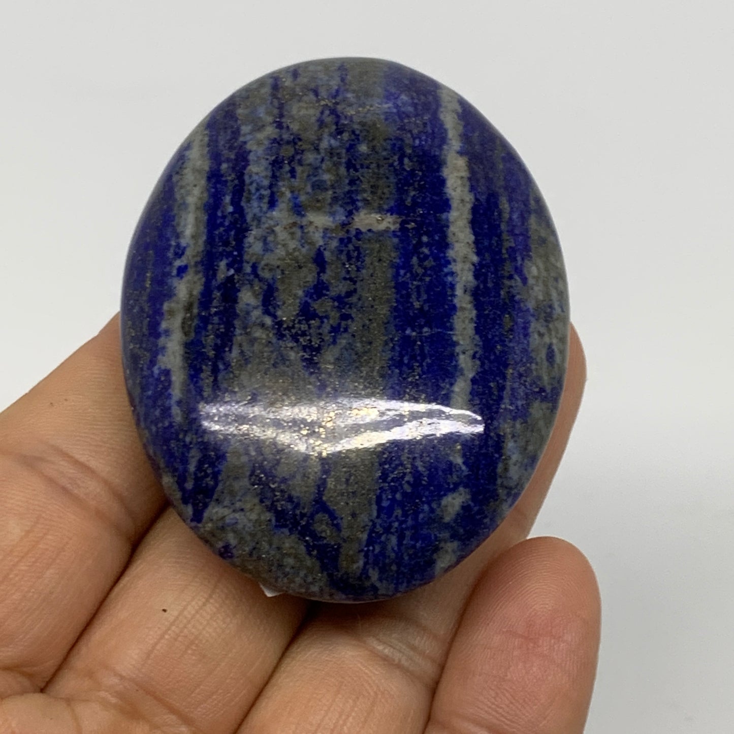 82.7g, 2.4"x1.8"x0.8", Natural Lapis Lazuli Palm Stone @Afghanistan, B36773