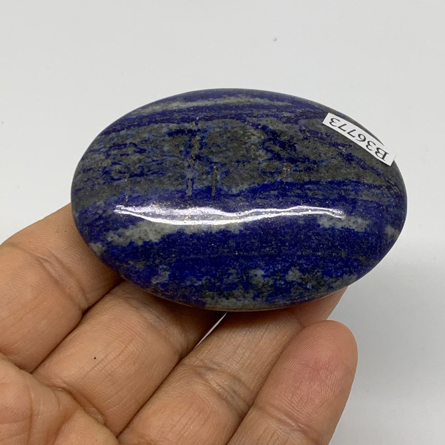 82.7g, 2.4"x1.8"x0.8", Natural Lapis Lazuli Palm Stone @Afghanistan, B36773