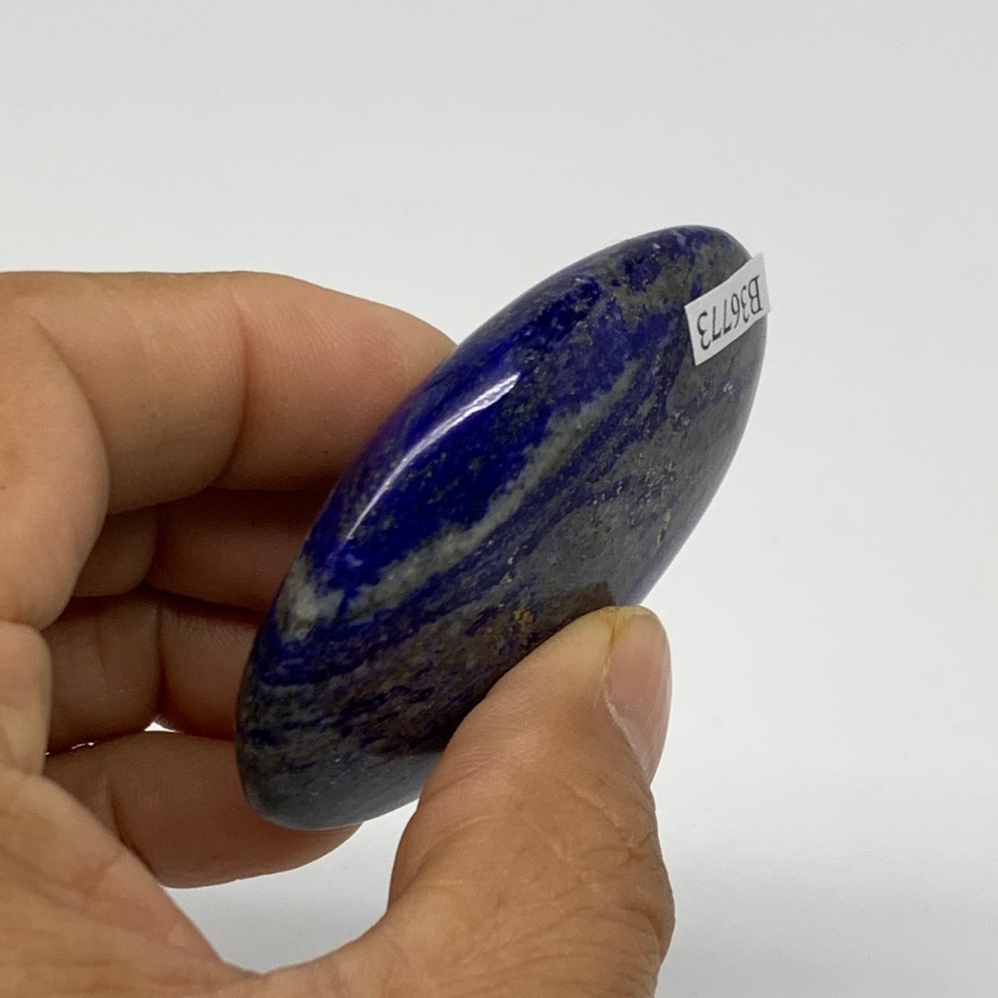 82.7g, 2.4"x1.8"x0.8", Natural Lapis Lazuli Palm Stone @Afghanistan, B36773