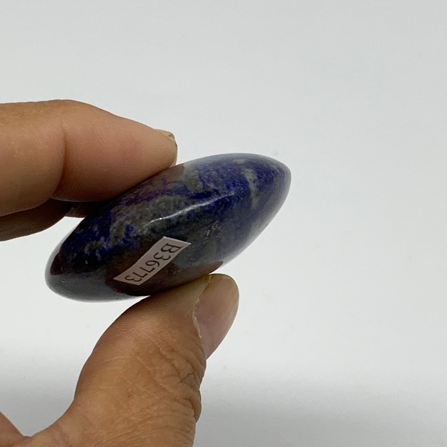 82.7g, 2.4"x1.8"x0.8", Natural Lapis Lazuli Palm Stone @Afghanistan, B36773