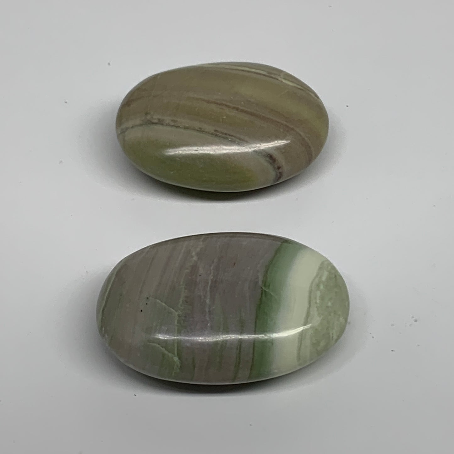 117.7g, 2"- 2.1", 2pcs, Natural Serpentine Palm-Stone Gemstone, B34632