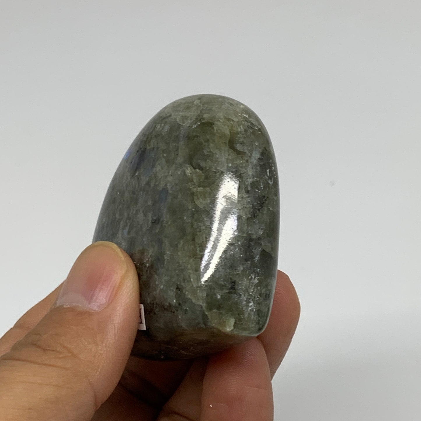 112.6g, 2.2"x2.2"x1", Natural Labradorite Heart Polished Crystal, B35407