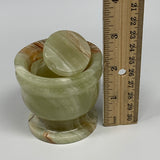 0.72 lbs, 2.3"x2.5", Natural Green Onyx Crystal Pestle and Mortar Handmade, B32587