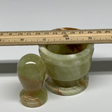 0.72 lbs, 2.3"x2.5", Natural Green Onyx Crystal Pestle and Mortar Handmade, B32587