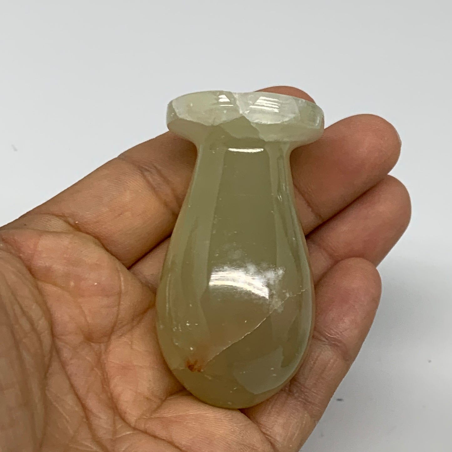 0.72 lbs, 2.3"x2.5", Natural Green Onyx Crystal Pestle and Mortar Handmade, B325