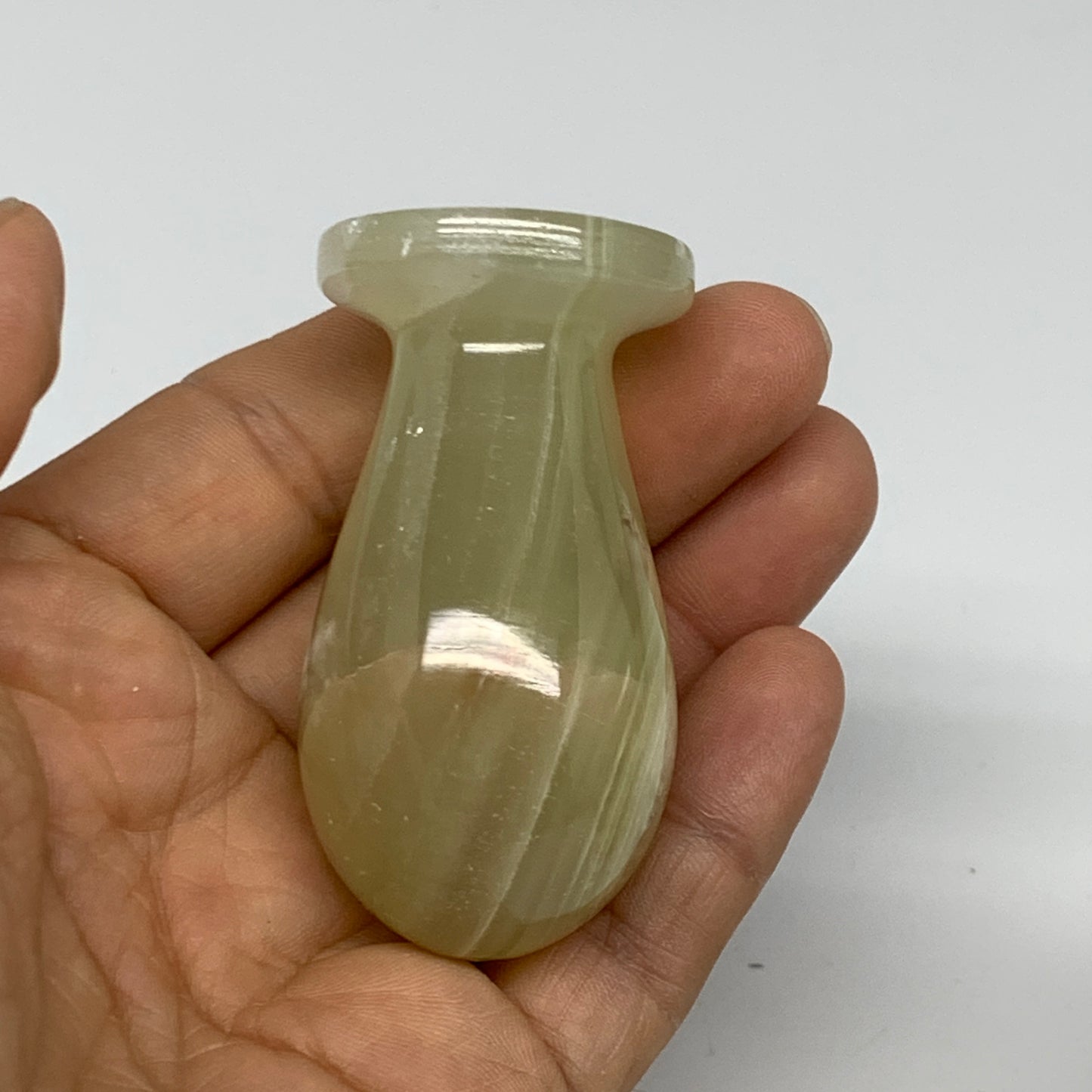 0.72 lbs, 2.3"x2.5", Natural Green Onyx Crystal Pestle and Mortar Handmade, B325
