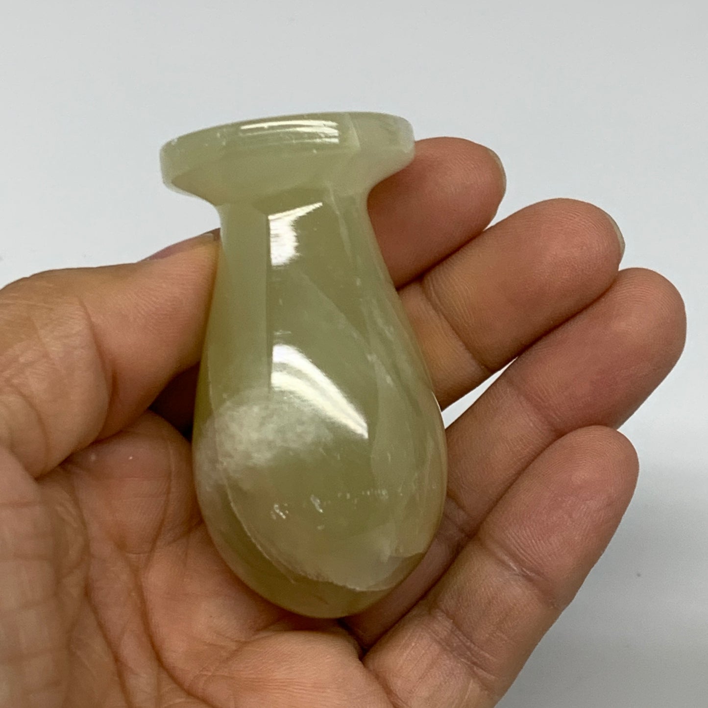 0.72 lbs, 2.3"x2.5", Natural Green Onyx Crystal Pestle and Mortar Handmade, B325