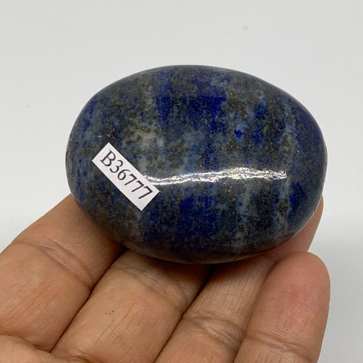 101g, 2.1"x1.7"x1.0", Natural Lapis Lazuli Palm Stone @Afghanistan, B36777