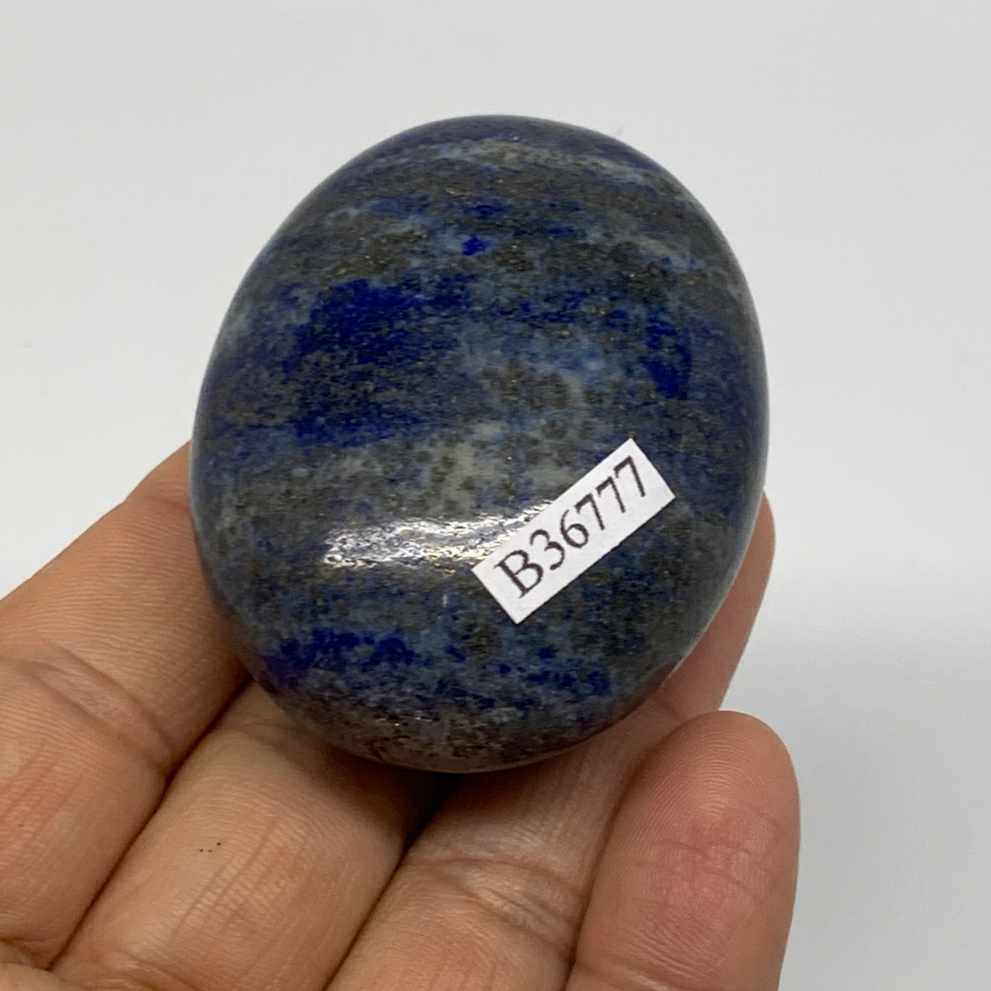 101g, 2.1"x1.7"x1.0", Natural Lapis Lazuli Palm Stone @Afghanistan, B36777