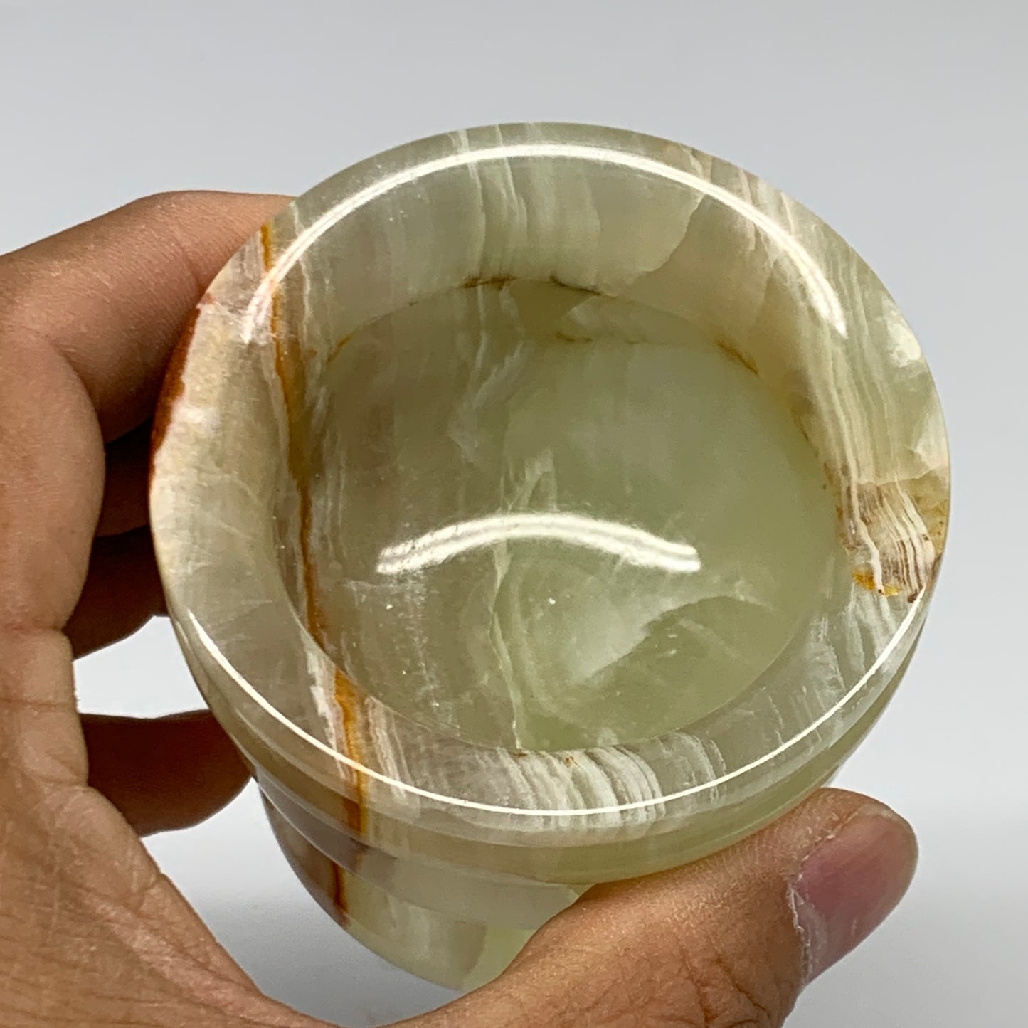 0.72 lbs, 2.3"x2.5", Natural Green Onyx Crystal Pestle and Mortar Handmade, B325