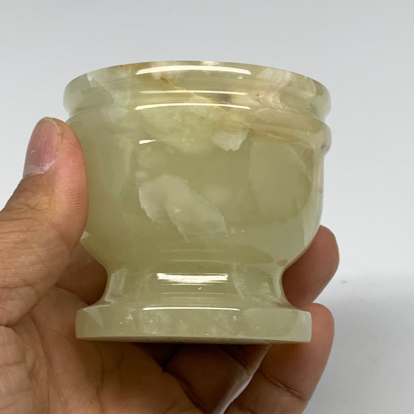 0.72 lbs, 2.3"x2.5", Natural Green Onyx Crystal Pestle and Mortar Handmade, B325
