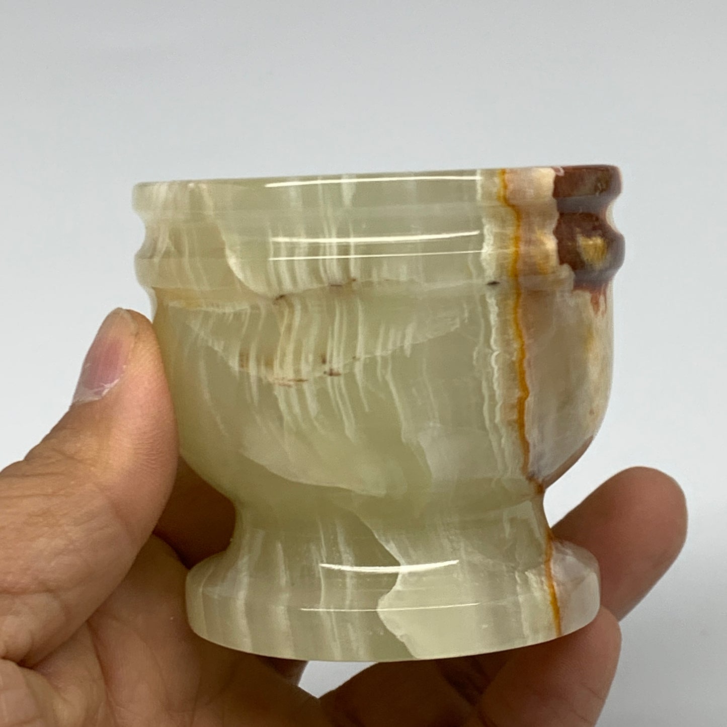 0.72 lbs, 2.3"x2.5", Natural Green Onyx Crystal Pestle and Mortar Handmade, B325