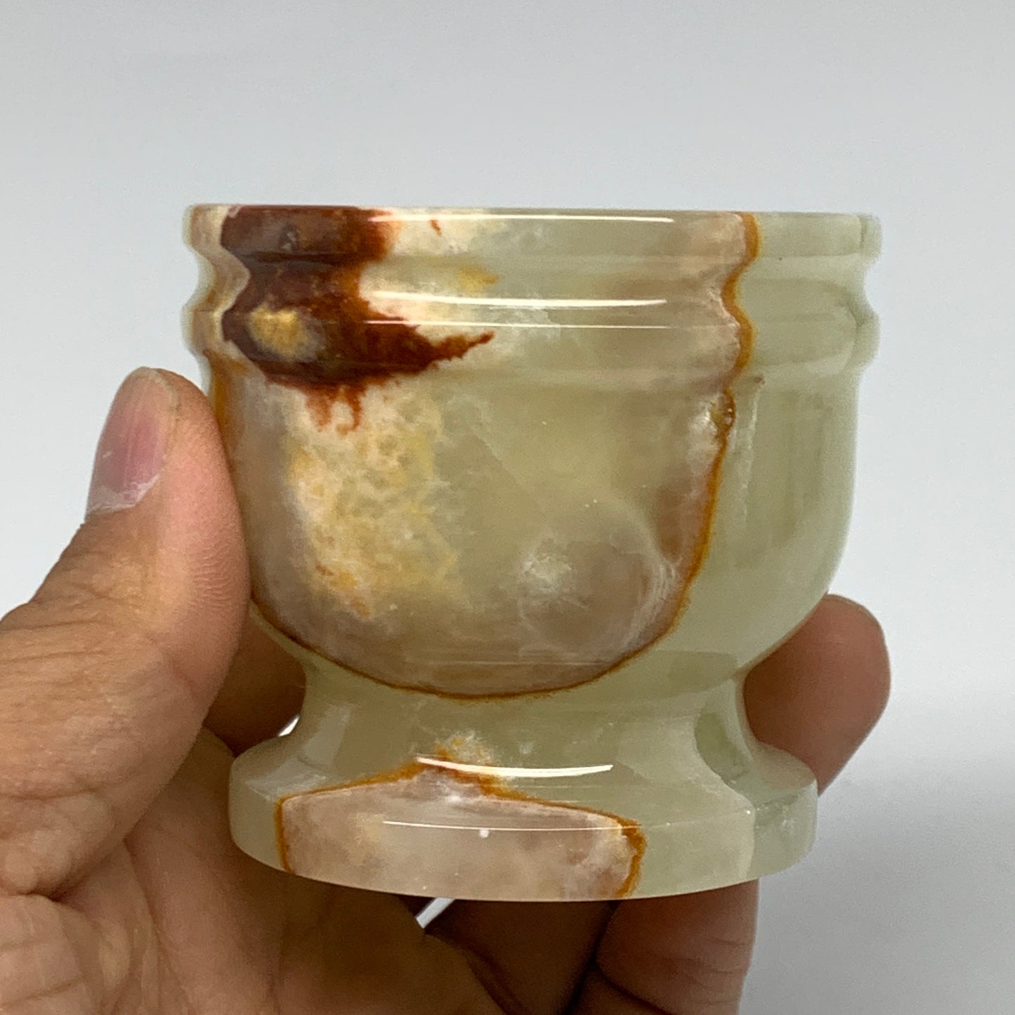 0.72 lbs, 2.3"x2.5", Natural Green Onyx Crystal Pestle and Mortar Handmade, B325