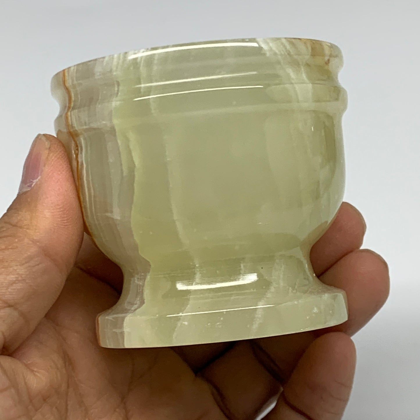 0.72 lbs, 2.3"x2.5", Natural Green Onyx Crystal Pestle and Mortar Handmade, B325