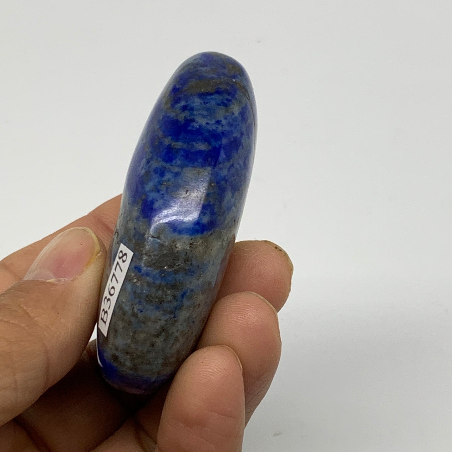 73g, 2.5"x1.4"x0.8", Natural Lapis Lazuli Palm Stone @Afghanistan, B36778