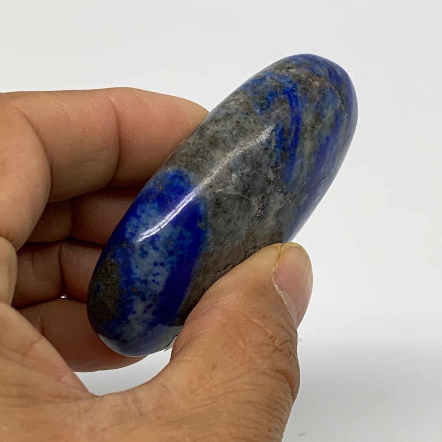 73g, 2.5"x1.4"x0.8", Natural Lapis Lazuli Palm Stone @Afghanistan, B36778